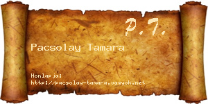 Pacsolay Tamara névjegykártya